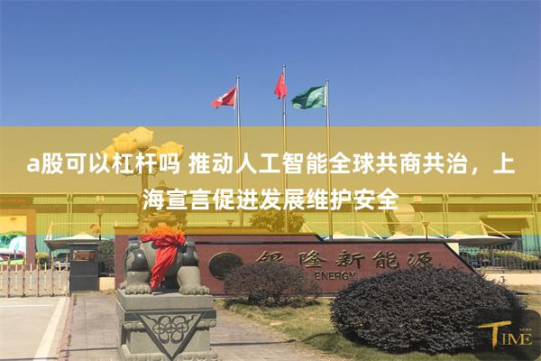 a股可以杠杆吗 推动人工智能全球共商共治，上海宣言促进发展维护安全