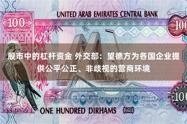 股市中的杠杆资金 外交部：望德方为各国企业提供公平公正、非歧视的营商环境