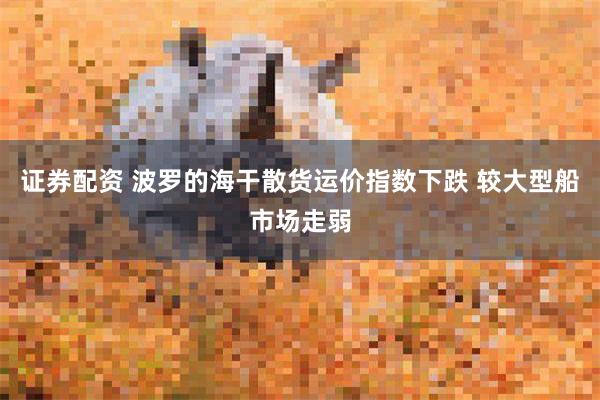 证券配资 波罗的海干散货运价指数下跌 较大型船市场走弱