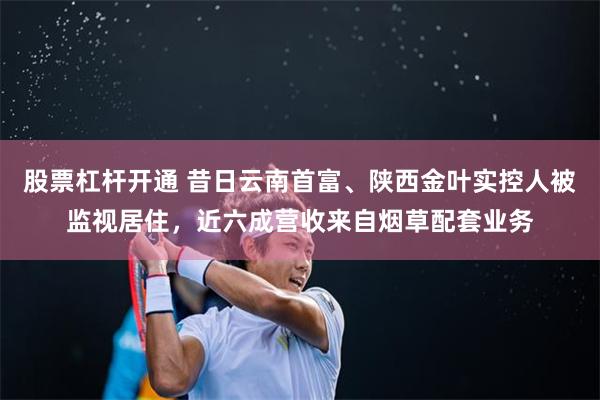 股票杠杆开通 昔日云南首富、陕西金叶实控人被监视居住，近六成营收来自烟草配套业务